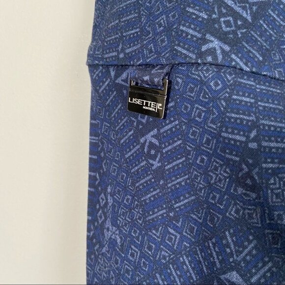 Lisette L Slim Straight High Rise Pants Navy with Pattern Size 12 - Picture 7 of 7